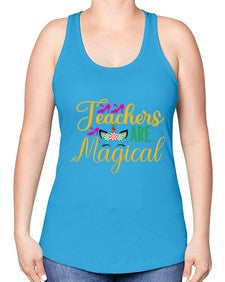 teachers are magical 430# - unicorn -Racerback Tank