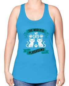 the world is my cats playground Style 119# - cats -Racerback Tank