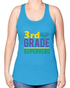 third Grade Superhero 976# - third grade -Racerback Tank