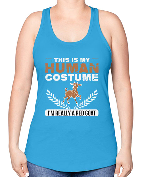 this is my human costume im really a red goat Style 1# - goat -Racerback Tank