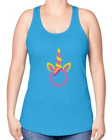 unicorn monogram frame 477# - unicorn -Racerback Tank