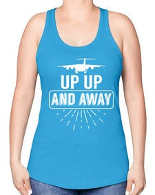 up up and away  46# - airplane -Racerback Tank