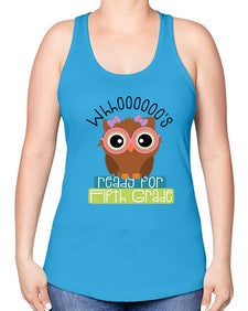 whooos ready for fifth grade girl 1000# - fifth grade -Racerback Tank