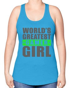 worlds greatest gamer girl 166# - video games -Racerback Tank