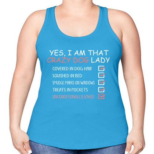 yes i am that crazy dog lady - dogs -Racerback Tank