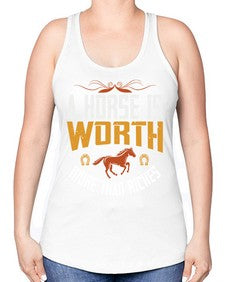 A horse is worth more than riches Style 45# - horse -Racerback Tank