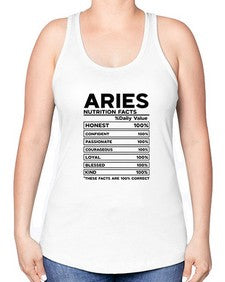 Aries Nutrition Facts 97# - aries -Racerback Tank
