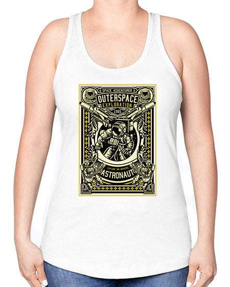 Astronaut Outerspace Exploration 36# - space -Racerback Tank