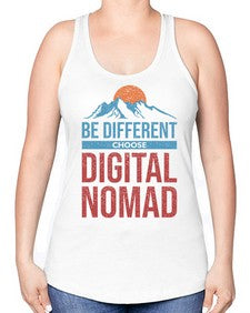 Be Different Choose Digital Nomad 28# - internet -Racerback Tank