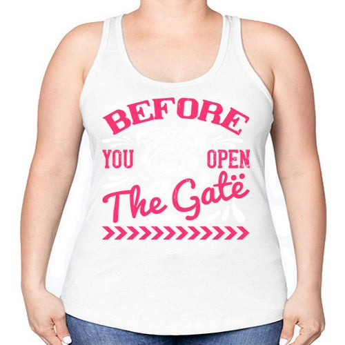 Before You Open The Gate Style 17# - dogs -Racerback Tank