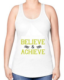Believe  Achieve 23# - boats -Racerback Tank