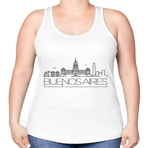 Buenos Aires Minimal Skyline 512# - cities -Racerback Tank