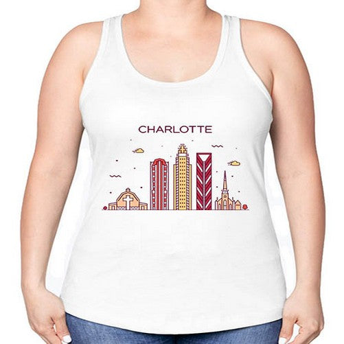 CharlotteNC 560# - cities -Racerback Tank