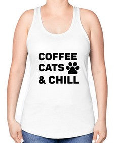Coffee Cat Style 41# - cats -Racerback Tank