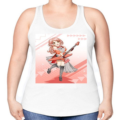 Cute rock star girl with guitar game 17# - anime -Racerback Tank