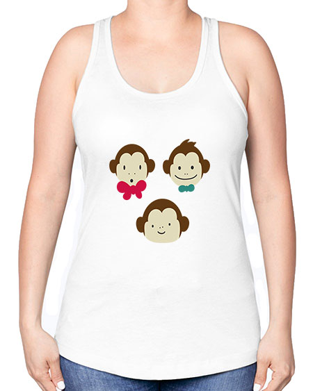 Cute_little_monkeys_5425 - monkey -Racerback Tank