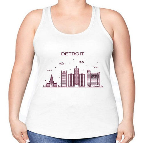 DetroitMI 663# - cities -Racerback Tank
