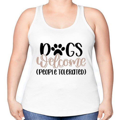 Dogs Welcome Style 21# - dogs -Racerback Tank