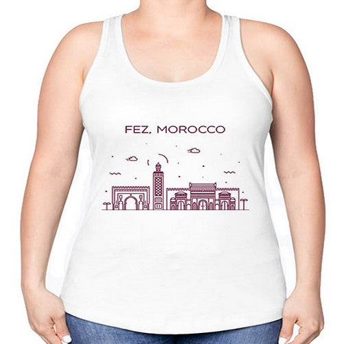Fez 718# - cities -Racerback Tank