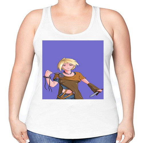 Girl hold knife 12# - anime -Racerback Tank