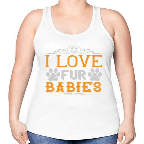 I Love Fur Babies Style 192# - dogs -Racerback Tank