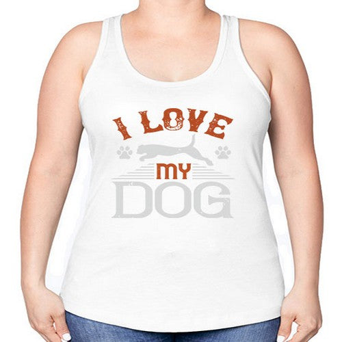I Love My Dog Style 189# - dogs -Racerback Tank