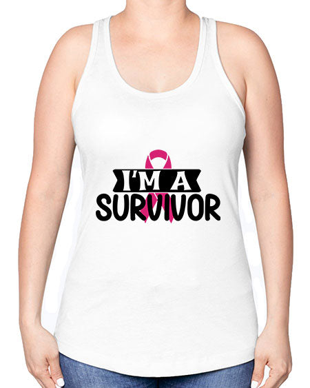 Im a Survivor 17# - breast cancer -Racerback Tank