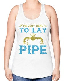 ImJustHeretoLayTshirt986# - plumber -Racerback Tank