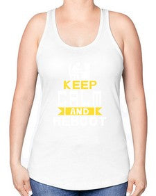 Keep Calm and reboot 27# - computer -Racerback Tank