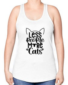 Less People More Cats Style 97# - cats -Racerback Tank