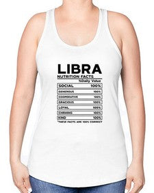 Libra Nutrition Facts 318# - libra -Racerback Tank