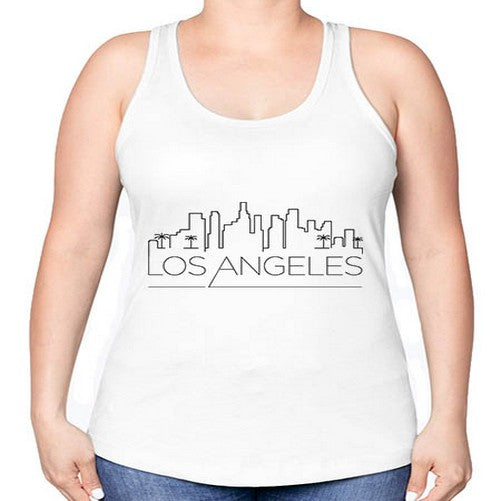 Los Angeles Minimal Skyline 1161# - cities -Racerback Tank