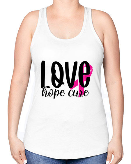 Love Hope Cure 13# - breast cancer -Racerback Tank