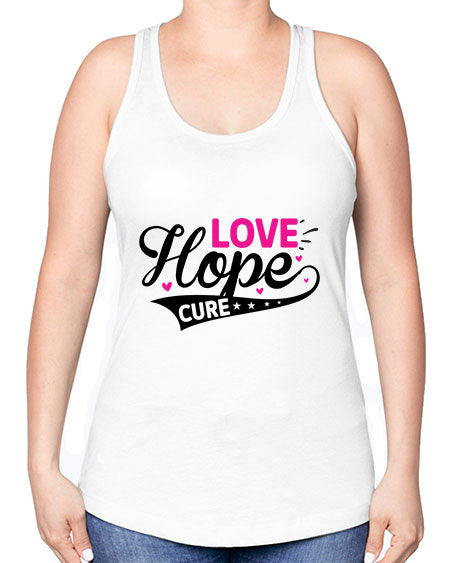 Love Hope Cure 14# - breast cancer -Racerback Tank