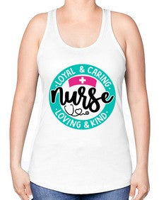 Loyal Caring Nurse Loving Kind Style Style 1078# - nurse -Racerback Tank