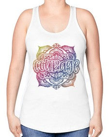 Mandala Courage Rainbow Glitter 758# - mandala -Racerback Tank