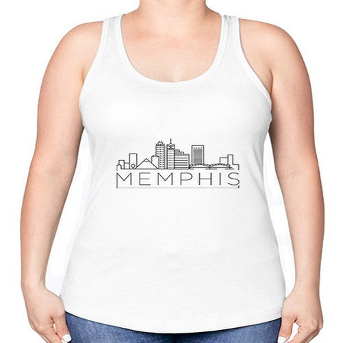 Memphis Minimal Skyline 1273# - cities -Racerback Tank