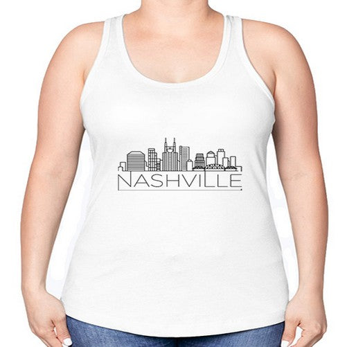 Nashville Minimal Skyline 1414# - cities -Racerback Tank