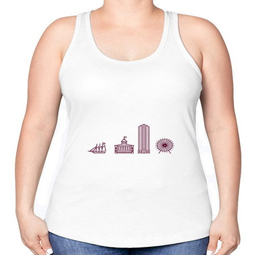 NorfolkVA 1495# - cities -Racerback Tank