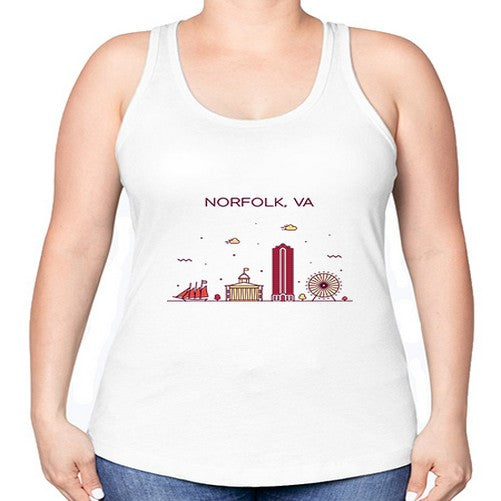 NorfolkVA 1496# - cities -Racerback Tank