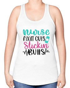 Nurse Fixin Cuts Stickin Style Style 1153# - nurse -Racerback Tank