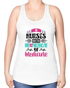 Nurses Are The Heartbeat Style Style 1232# - nurse -Racerback Tank