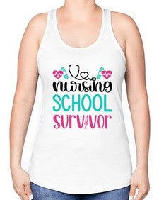 Nursing School Survivor Style Style 1279# - nurse -Racerback Tank