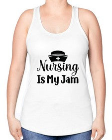 Nursing is my jam 1272# - nurse -Racerback Tank