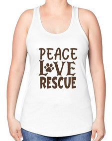 Peace Love Rescue Style 23# - cats -Racerback Tank