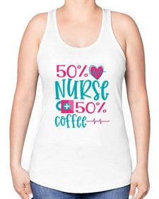 Percent Nurse Percent Coffee Style 1306# - nurse -Racerback Tank