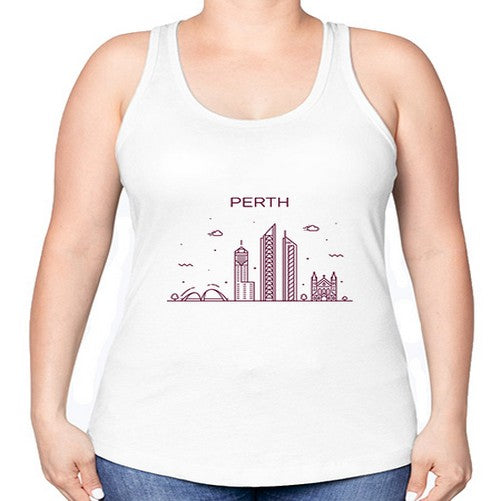 Perth 1595# - cities -Racerback Tank