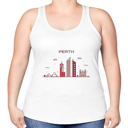 Perth 1598# - cities -Racerback Tank