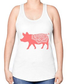 PigMandala 985# - mandala -Racerback Tank