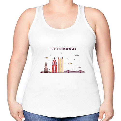 Pittsburgh 1626# - cities -Racerback Tank